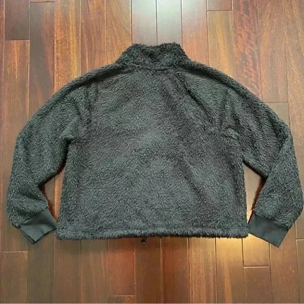 Calvin Klein Plush Sweater Cropped Fuzzy 1/4 Zip Pullover Black Size XL - Picture 14 of 16